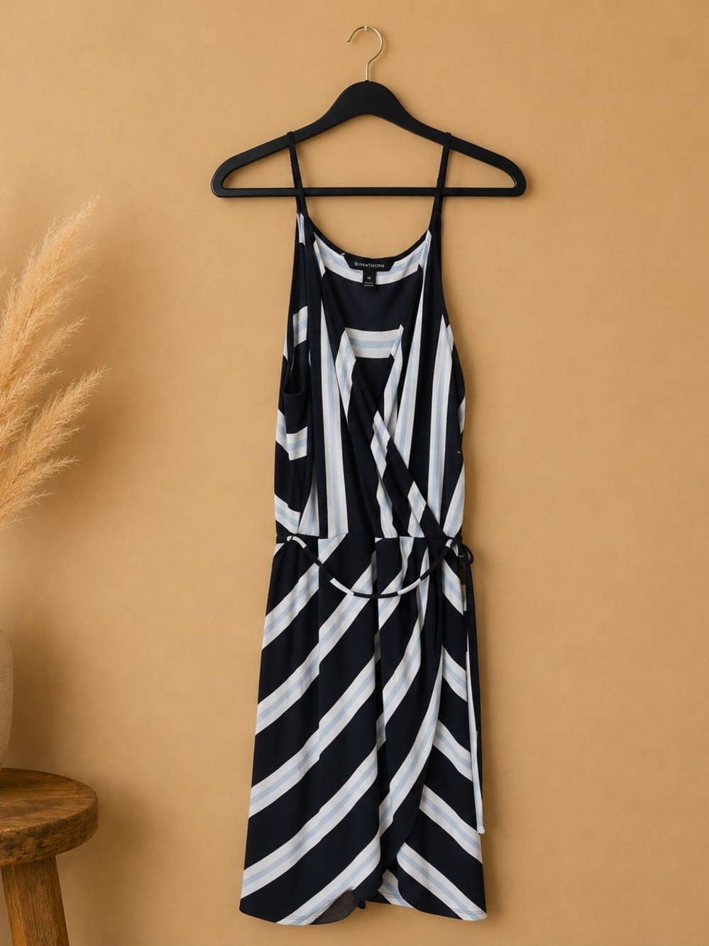 Navy & White Striped Sleeveless Summer Dress